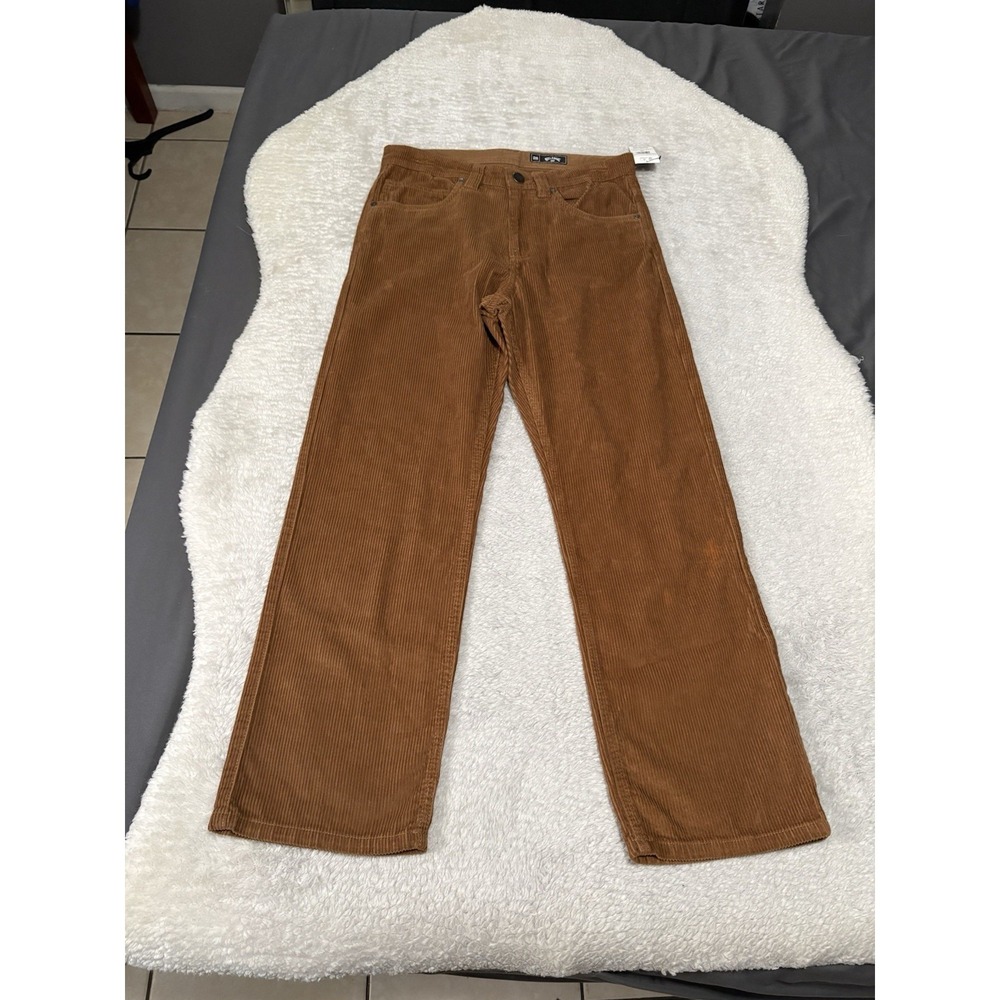 Billabong Corduroy Straight‎ Pants Size 28 Brown The 55 CordSkater Surfer READ